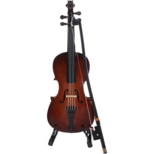 Wooden Music Instrument Cello DIY Dollhouse Accessories Model Toy 1:12 Scale