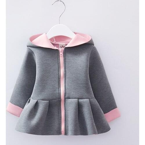 2020 New Girl Winter Coat Hooded Long Sleeved Rabbit Ears Pattern for Kids Girls Autumn Jackets Outerwear Clothes