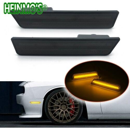 For Dodge Challenger 2008 2009 2010 2011 2012 2014 Front Side Marker Lamps Turn Signals SMD Amber LED Lights