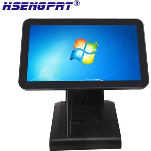Dual Screen 15 inch Windows All in One Touch Pos Machine built-in 2inch Printer