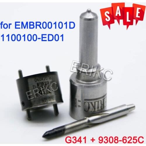ERIKC Valve 9308-625C+Nozzle G341 Fuel Injector Repair Kits 7135-581 7135-574 for Common Rail Injection 28231014 1100100-ED01