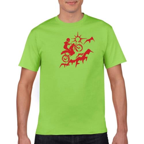 T-shirt short sleeve mens round neck cotton fun cool hip hop bike enthusiasts motorcycle cross country