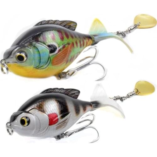 3.74Inch 0.59Oz Topwater Artificial Crankbait Minow Fishing Lures Rotate Tail Popper Wobller Pesca For Trout Shad Perch Swimbait