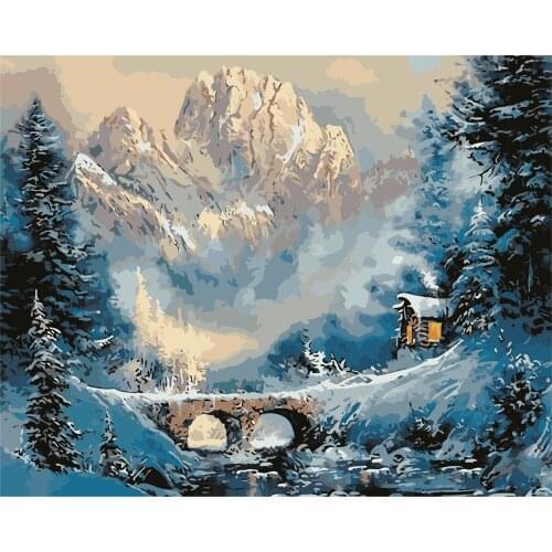 Bubble Love Diy Painting By Numbers Landscape Handpainted Art Gift Scenery Canvas Drawing Home Decor 40x50cm No Frame