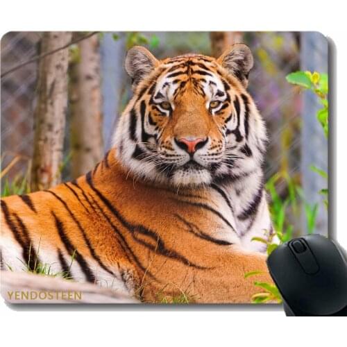 Mouse Pad With Locking Edge,Tiger Predator Face Big Cat 57658 Gaming Mouse Mat