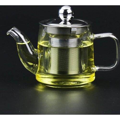 Mini Small 170ml Heat-resistant Glass Teapot with Stainless Steel Strainer Daily Drinkware Kettle Water Tea Pot Filter