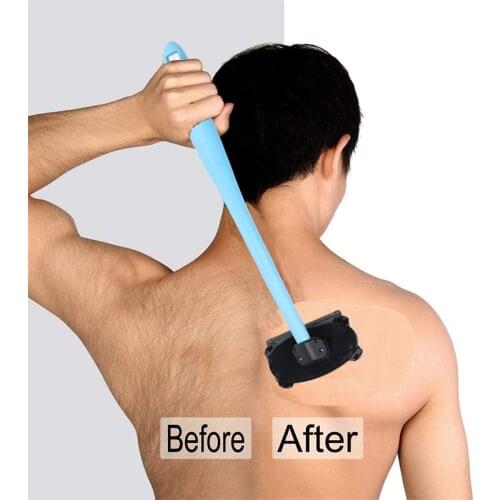 Men Manual Back Hair Shaver Blade Trimmer Do-it-yourself Whole Body Leg Back Hair Razor Long Handle Big Blade Hair Removal Razor