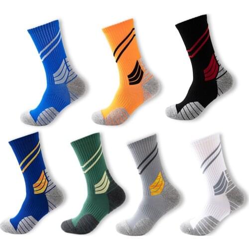 Men Outdoor Sports Elite Basketball Socks Fitness Running Cycling Compression Cotton Towel Bottom Thermal Socks