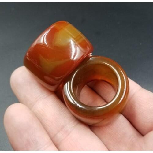Natural brown agate ring for men lovers with texture handmade brand jadeite jade rings jade jewelry natural stone jade 1 piece