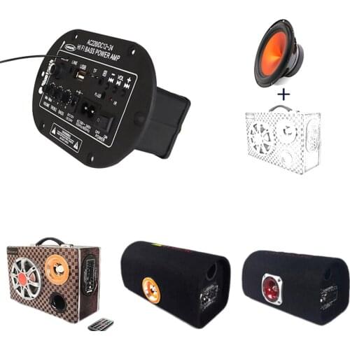 New 30W amplifier board for 8 inch speaker DIY audio Bluetooth power USB FM radio TF player subwoofer motorcycle car home