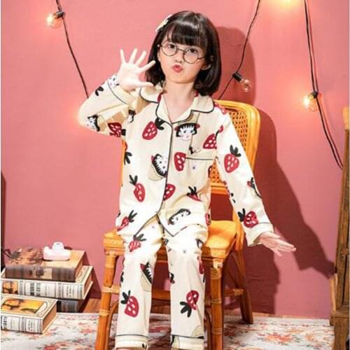 New Arrivals Spring Autumn Children Pajamas Set Baby Cute Cotton Sleepwear Suit Kids Girls Nightwear Pants Boys