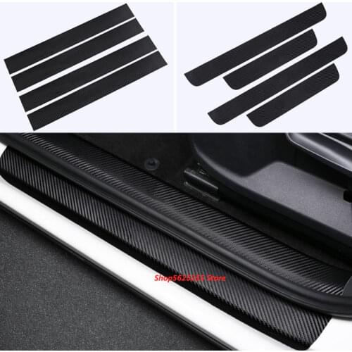 Door Sill For Skoda Karoq Accessories 2020 2021 2019 2018 2017 Car Carbon Fiber Threshold Stickers Protection Strim Decoration