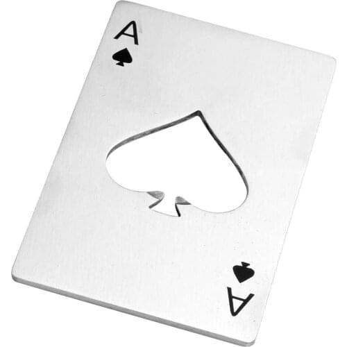 Durable Creative Beer Bottle Opener Poker Card Spades Stainless Steel Bottle Opener Bar Tool Kitchen Accessories