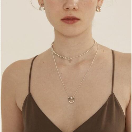 S925 Silver Beads Choker Necklace for Women Girl Chokers Jewelry colar collares