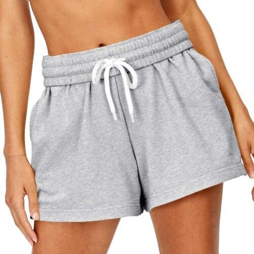 High Waist Drawstring Elastic Waist Solid Color Women Shorts Sweat Shorts Bottoms for Daily Life
