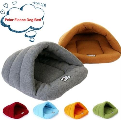 Warm Fleece Dog Beds Pet Slippers Style House Winter Soft Comfortable Cat Dog Bed House Kennel Doggy Nest Bed Foldable Basket