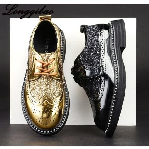 Longqibao Childrens Shoes 2020 New Boys and Girls Catwalk Shoes Piano Performance Shoes School Chair Shoes Casual Shoes