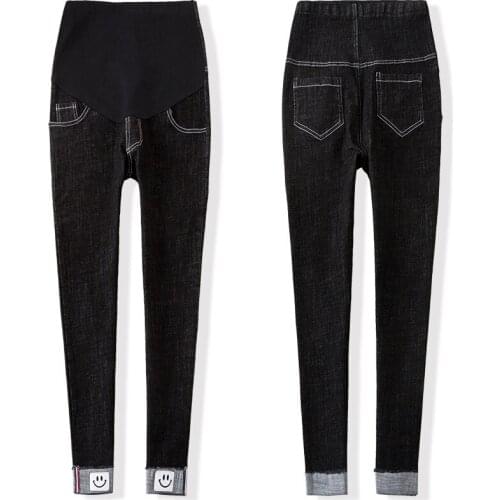 Spring pregnant women jeans fashion Korean version of the thin elastic feet pregnant women pants pregnancy library