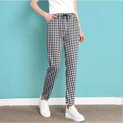 2021 spring and summer high waist pants women loose seven-point western-style small incense nine-point harem pants y2k