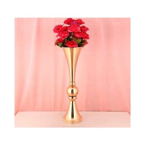 Gold Metal Flower Vase for wedding centerpiece flower stand for Wedding Decoration