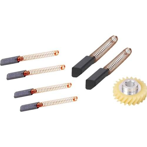 1 Set W10380496 Carbon Stand Mixer Motor Brush & 1 Set Motor Brush W10380496 4162897 Mixer Worm Drive Gear
