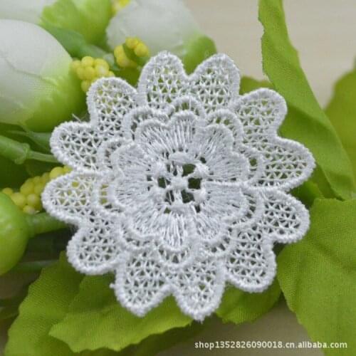 100pcs Cheap Garment Accessories African Cord Lace Flower Heart Patch Embroidery Clothing Applique DIY Sewing Accessory Supplies