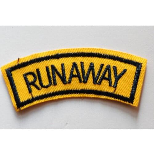RUNAWAY IRON ON PATCH (Size is about 7.3 * 2.5 cm)