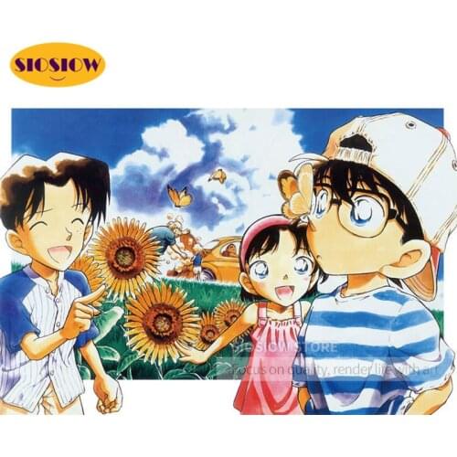 5D DIY Diamond Painting Animaux Detective Conan Crystal Full Drill Square Daimond Mosaic Cross-stitch Kits Embroidery Decor Home