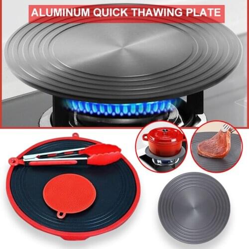 Aluminum Quick Thawing Plate Multi-Function Round Heat Conduction Plate Anti-Burning for Kitchen Tool GQ