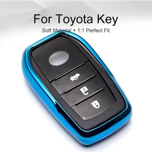 Car Key Case Cover Soft TPU for Toyota Land Cruiser 200 Rav4 Aygo Highlander Chr Camry Corolla Aqua Prado Tundra Keyring Chain