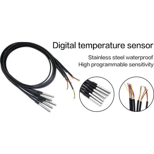 DS18B20 Stainless steel package Waterproof temperature probe 18b20 temperature sensor 1M 2M 3M For Arduino