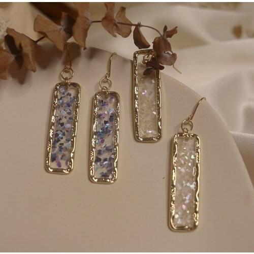 Bilandi Delicate Jewelry Geometric Drop Earrings Popular Design Vintage Temperament Resin Danlge Earrings For Girl Lady Gifts