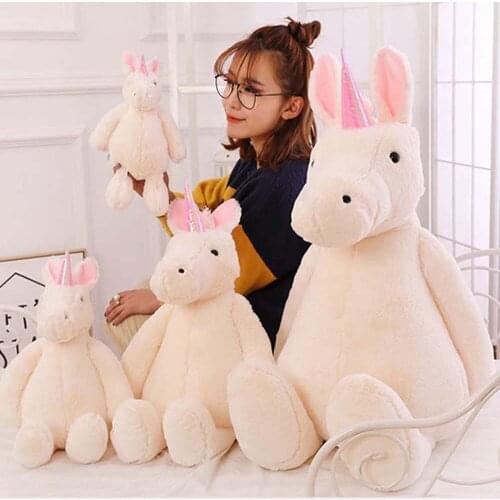 White cute unicorn Children Plush Toy cartoon unicorn animals Birthday Gift kid baby stuffed toy