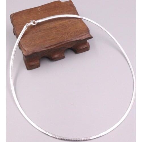 Pure 925 Sterling Silver Necklace Width 3mm Smooth flat Link Chain Torques 18"L