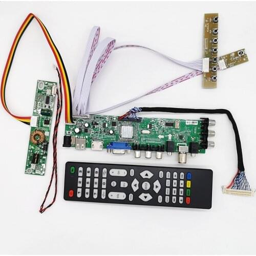 DVB-T2/DVB-T/DVB-C LCD digital TV Driver Controller Board Kit 23.8 inch LM238WF5 SSA1 1920*1080 3663LCD controller board DIY kit