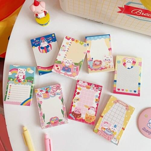 Korean Cute Cartoon Grid Daily to Do List Check Memo Pad School Student Note Message DIY Scrapbooking Journal Diary Stationery