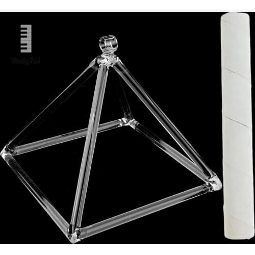 Tooyful Quartz Crystal Singing Pyramid Frosted D Note Sacral Chakra for Meditation Yoga Set 6''+Suede Mallet Excellent Sound