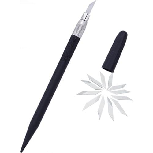 LMDZ 1Pcs Precision Knife with 10 Repaceable Blades,Leather Designed Knife for Mat Cutting, Model Making and Carving Craft