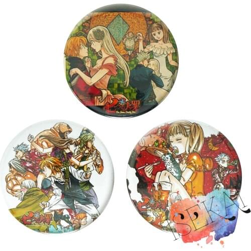 The Seven Deadly Sins Anime Badge Meliodas Ban King Elizabeth Liones Nanatsu no Taizai Metal Badge Brooch Pins