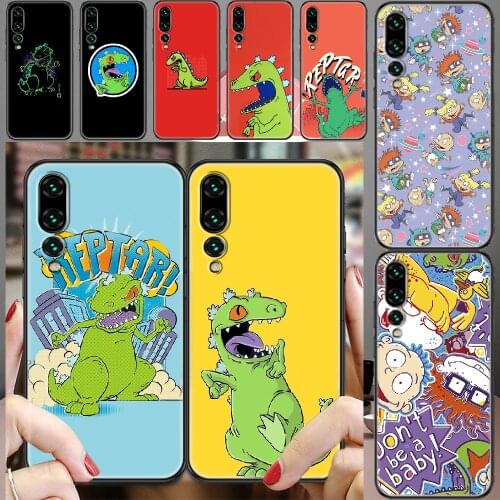 Chuckie reptar Finster Cute dinosaur Phone case For Huawei P Mate P10 P20 P30 P40 10 20 Smart Z Pro Lite 2019 black 3D cover