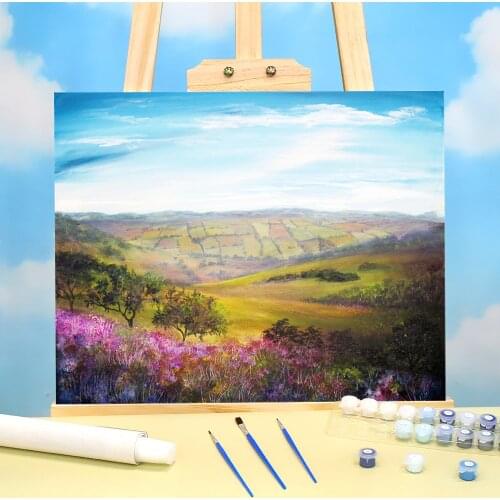 Natural Scenery Fields Of Der DIY Paint By Numbers Complete Kit Oil Paints 50*70 Paiting By Numbers Wall Wholesale