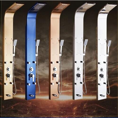 Wall-Mounted 304 Stainless Steel Shower Head Smart Shower Panel Shower Set Bathroom Waterfall Multi-Function Massage Top Spray