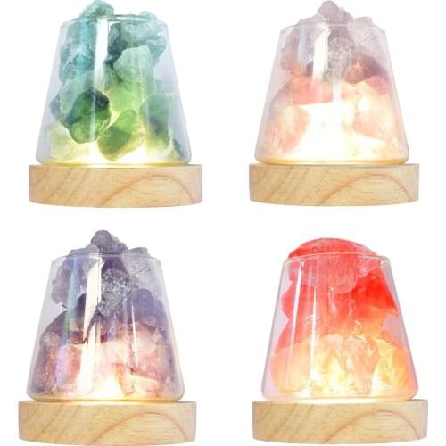 Table Crystal Salt Rock Lamp with Aroma Therapy USB Rechargeable Air Diffuser Sleeping Light Essential Oil Diffuser Light Gift