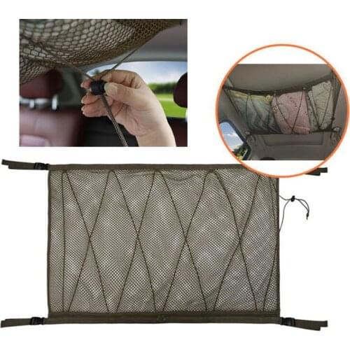 New Universal Car Ceiling Storage Net Roof Interior Storage Bag Car Storage Net Car Interior Cargo Net Bag Sundries Storage Bag