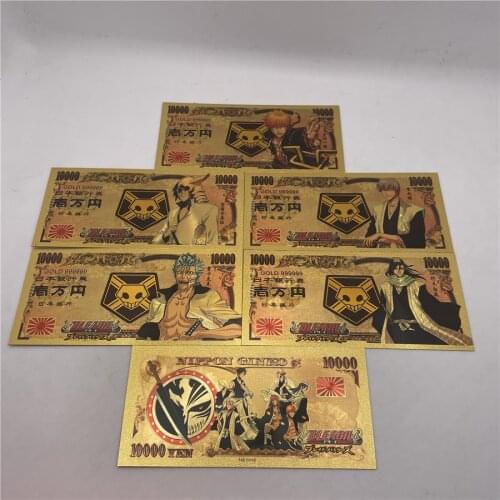 NEW 5 Designs Bleach Hot Japanese Manga Classic Anime 10000 Yen Gold Banknote Childhood Memory Collection
