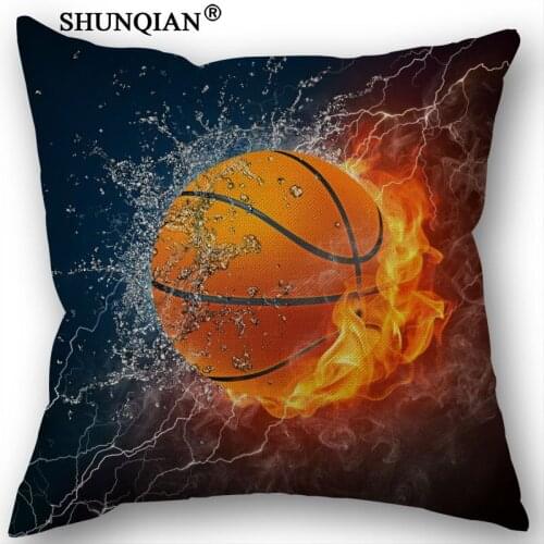 New Custom baketball Canvas pillowcase Wedding Decorative PillowCase 45x45cm one sides Cotton Linen Pillow Cover