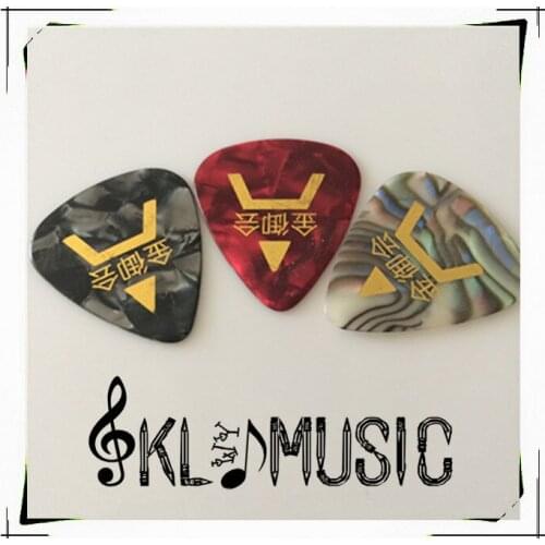 New and high quality Printed Guitar Picks,celluloid guitar picks with bronze brand and design