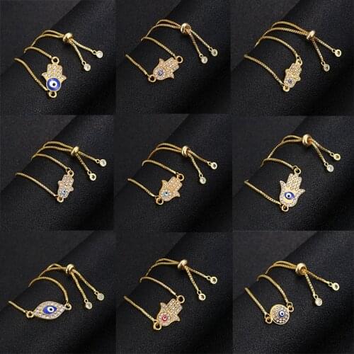 New classic variety style fashion Fatima lucky eye bracelet jewelry Hamsa charm bracelet ladies gift gold bracelet jewelry