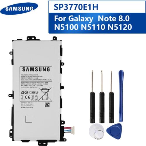 Original Replacement Tablet Battery SP3770E1H For Samsung GALAXY Note 8.0 N5100 N5110 N5120 Genuine Rechargeable Battery 4600mAh