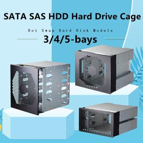 1 Pc 3/4/5-Bay 5 Inch 3 X Optical Drive Bays To 3.5 Inch SATA SAS HDD Cage Rack Bracket Hard Drive Tray Caddy Adapter Converter
